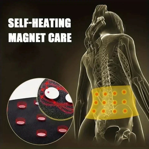 Self-Heating Waist Belt with 20 Magnets, Adjustable Lower Back Support Belt for Muscle Warm Up, for Men Women