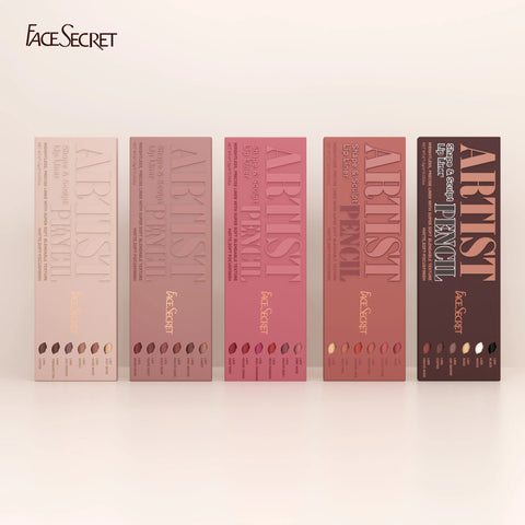 Face Secret Artist Shape Sculpt Lip Liner Pencil Set, Weightless Precise Liner with Super Soft Blendable Texture Matte Soft