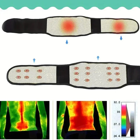 Self-Heating Waist Belt with 20 Magnets, Adjustable Lower Back Support Belt for Muscle Warm Up, for Men Women