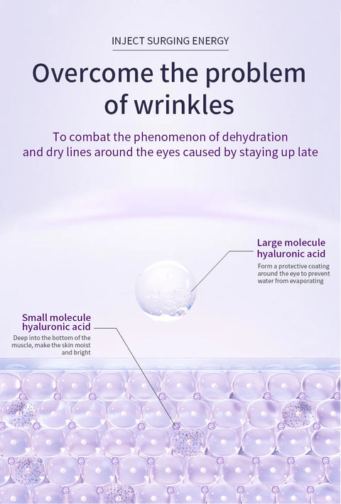 O'CHEAL Anti Wrinkle Anti Dark Circle Eye Cream Roller Massager Moisturizing Eye Bags Anti Aging Hyaluronic Acid Eye Skin Care