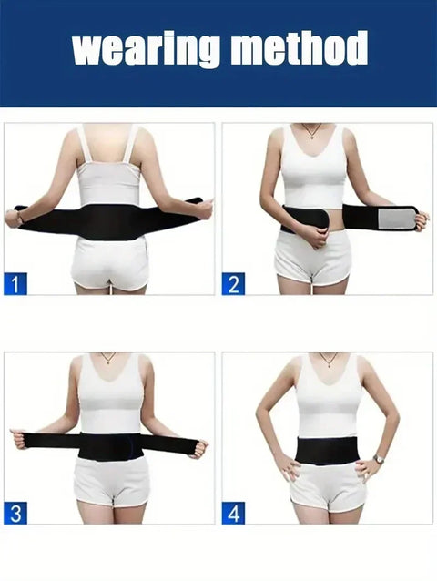Self-Heating Waist Belt with 20 Magnets, Adjustable Lower Back Support Belt for Muscle Warm Up, for Men Women