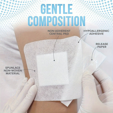 50PCS Non-Woven Medical Adhesive Bandages, Easy Tear Wound Dressing, Individually Wrapped Protection Equipment for First Aid Kit