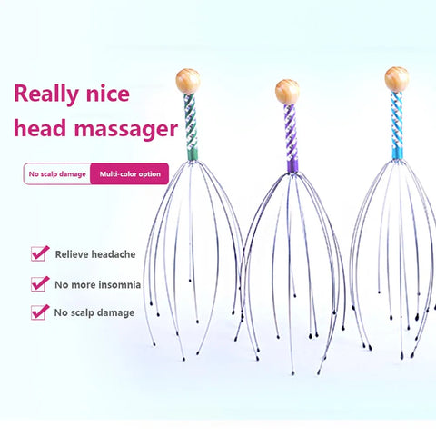 Random Octopus Head Massager Scratching Scalp Relaxation Relief Body Massager Scratcher Relieves Tension Health Care Tools