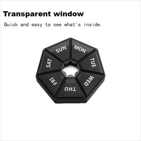 1pc Carry-On Portable One Week Large Capacity Pill Box Dustproof Dispenser Seven Days A Week Transparent Pill Organizers