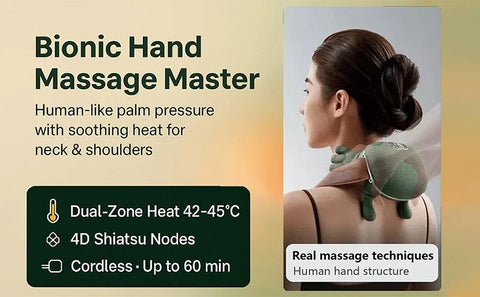 N7 Bionic Shoulder and Neck Massager Kneading Massager Shawl 3-Level Mode Neck Cervical Waist Leg