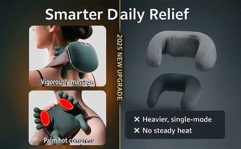 N7 Bionic Shoulder and Neck Massager Kneading Massager Shawl 3-Level Mode Neck Cervical Waist Leg