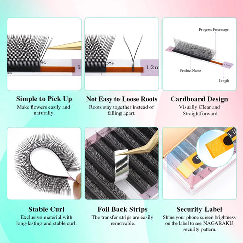 NAGARAKU YY Shape Hand Woven Premium  Eyelashes Extension