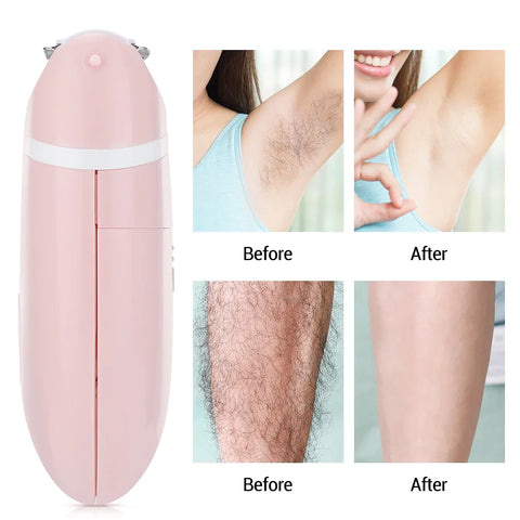 Women's Portable Electric Shaver - Compact Travel Size Body Groomer for Smooth Legs & Underarms, Easy to Clean