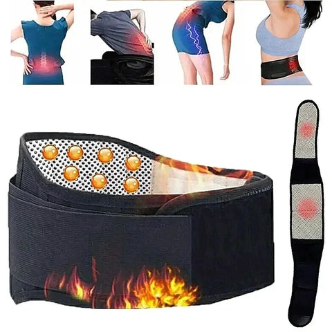 Self-Heating Waist Belt with 20 Magnets, Adjustable Lower Back Support Belt for Muscle Warm Up, for Men Women