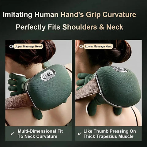 N7 Bionic Shoulder and Neck Massager Kneading Massager Shawl 3-Level Mode Neck Cervical Waist Leg