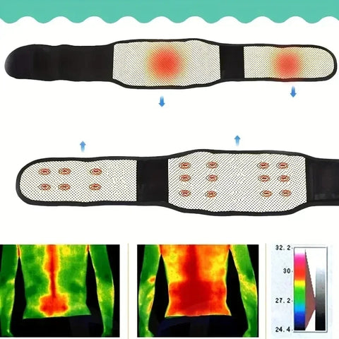 Self-Heating Waist Belt with 20 Magnets, Adjustable Lower Back Support Belt for Muscle Warm Up, for Men Women