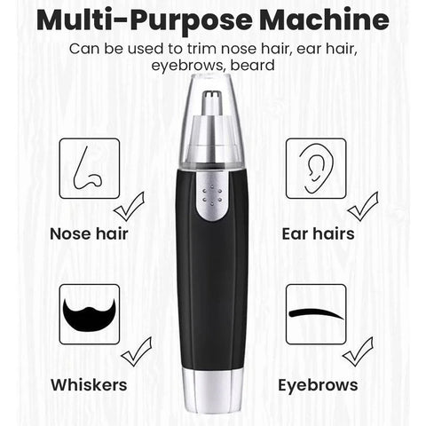 3-in-1 Rechargeable Facial Hair Trimmer - Painless Electric Nose, Ear & Eyebrow Shaver for Men & Women, Portable Grooming Kit