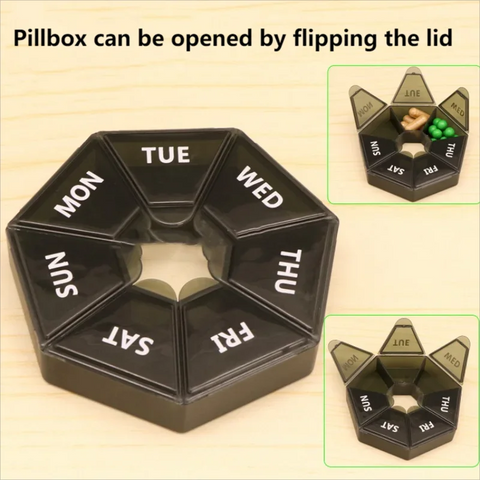 1pc Carry-On Portable One Week Large Capacity Pill Box Dustproof Dispenser Seven Days A Week Transparent Pill Organizers