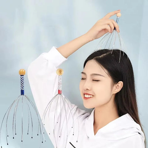 Random Octopus Head Massager Scratching Scalp Relaxation Relief Body Massager Scratcher Relieves Tension Health Care Tools