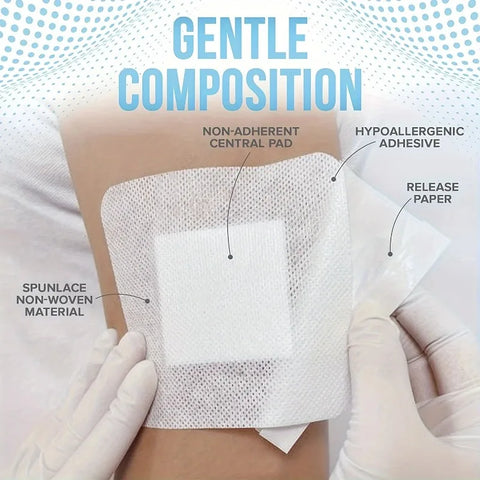 50PCS Non-Woven Medical Adhesive Bandages, Easy Tear Wound Dressing, Individually Wrapped Protection Equipment for First Aid Kit