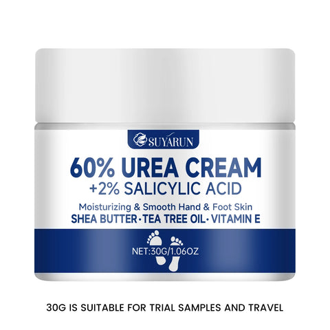 SUYARUN 60% Urea Foot Cream for Cracked Heels & Dry Skin - Intensive Moisturizing Treatment, Callus Remover, Diabetic Foot Care.