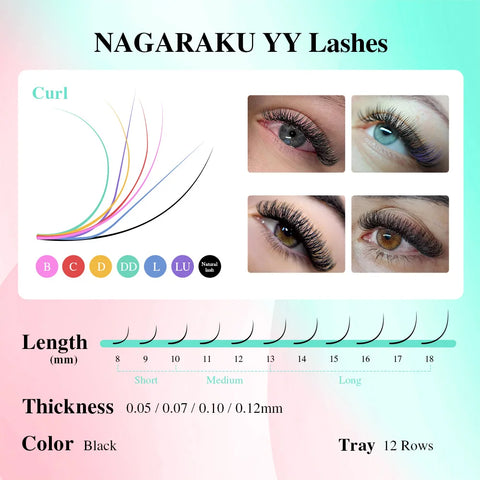 NAGARAKU YY Shape Hand Woven Premium  Eyelashes Extension