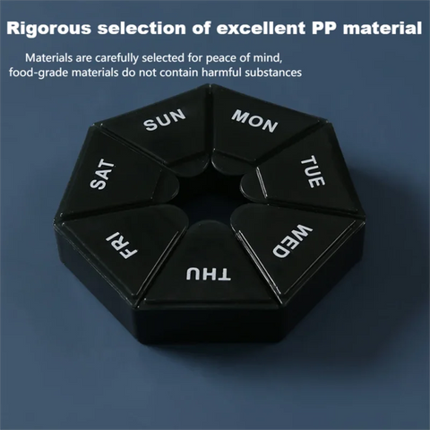 1pc Carry-On Portable One Week Large Capacity Pill Box Dustproof Dispenser Seven Days A Week Transparent Pill Organizers