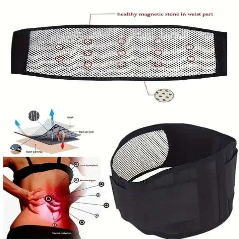Self-Heating Waist Belt with 20 Magnets, Adjustable Lower Back Support Belt for Muscle Warm Up, for Men Women
