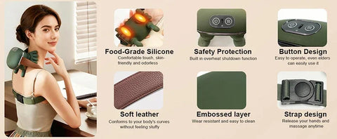 N7 Bionic Shoulder and Neck Massager Kneading Massager Shawl 3-Level Mode Neck Cervical Waist Leg