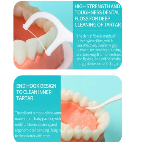 1/2/5/10 Box Portable Disposable Dental Floss Plastic Toothpick High-tension Dental Floss Stick Dental Floss Box ﻿Oral Care